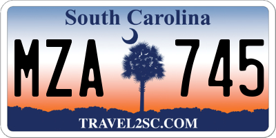 SC license plate MZA745