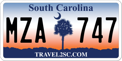 SC license plate MZA747