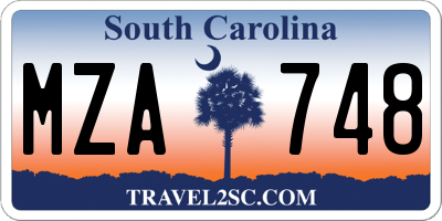 SC license plate MZA748