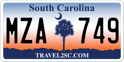 SC license plate MZA749