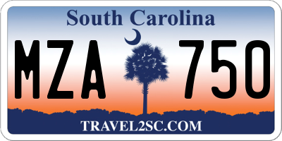 SC license plate MZA750
