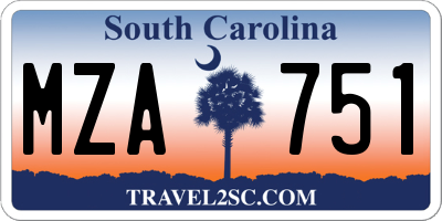SC license plate MZA751