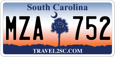 SC license plate MZA752