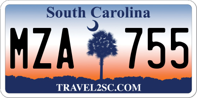 SC license plate MZA755