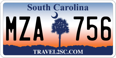 SC license plate MZA756
