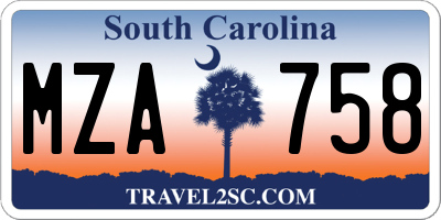 SC license plate MZA758