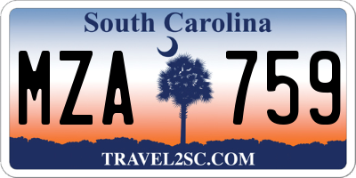 SC license plate MZA759