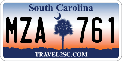 SC license plate MZA761