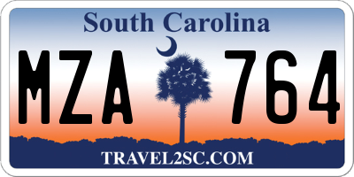 SC license plate MZA764