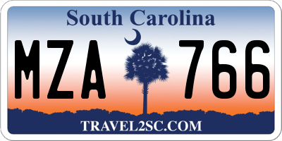 SC license plate MZA766