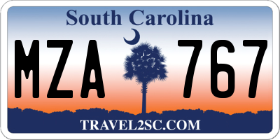 SC license plate MZA767