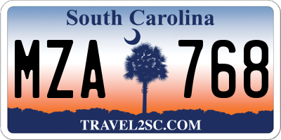 SC license plate MZA768