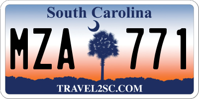 SC license plate MZA771