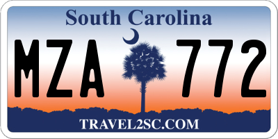 SC license plate MZA772