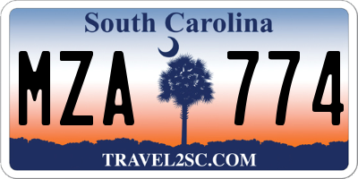 SC license plate MZA774