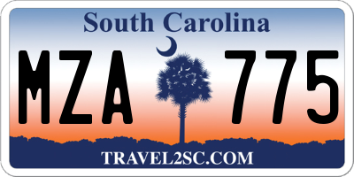 SC license plate MZA775