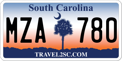 SC license plate MZA780