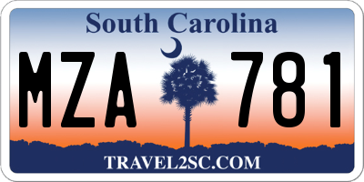 SC license plate MZA781