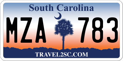 SC license plate MZA783