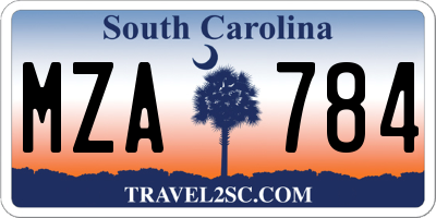 SC license plate MZA784