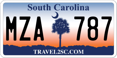 SC license plate MZA787