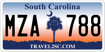 SC license plate MZA788