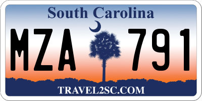 SC license plate MZA791