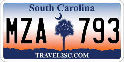 SC license plate MZA793