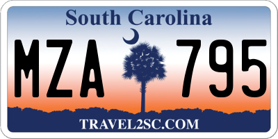 SC license plate MZA795