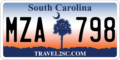 SC license plate MZA798