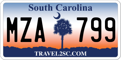 SC license plate MZA799