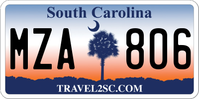 SC license plate MZA806