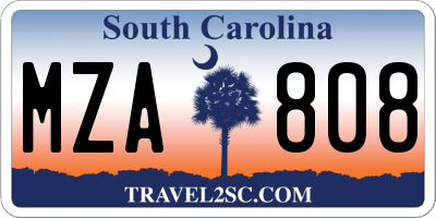 SC license plate MZA808