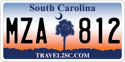 SC license plate MZA812