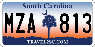 SC license plate MZA813