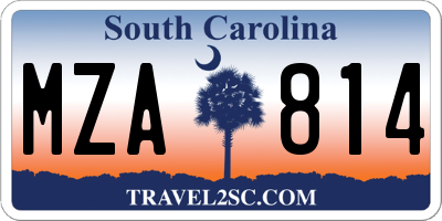 SC license plate MZA814