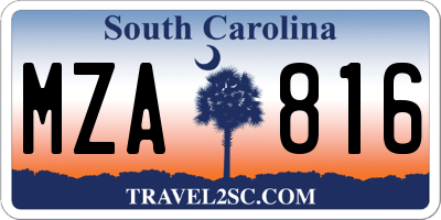 SC license plate MZA816