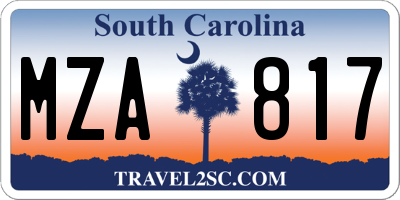 SC license plate MZA817