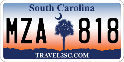 SC license plate MZA818