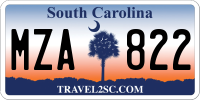 SC license plate MZA822