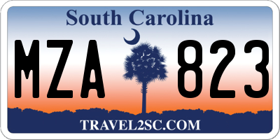SC license plate MZA823