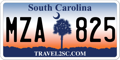 SC license plate MZA825