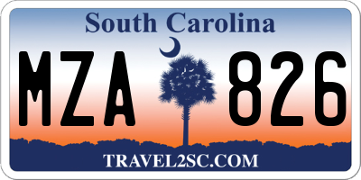 SC license plate MZA826