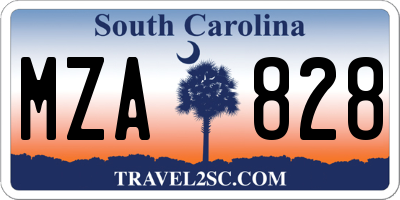 SC license plate MZA828