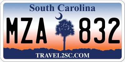 SC license plate MZA832