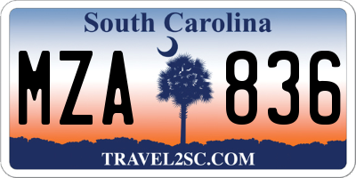 SC license plate MZA836