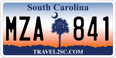 SC license plate MZA841