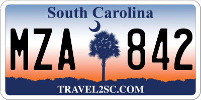 SC license plate MZA842