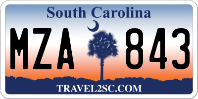 SC license plate MZA843