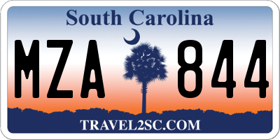 SC license plate MZA844
